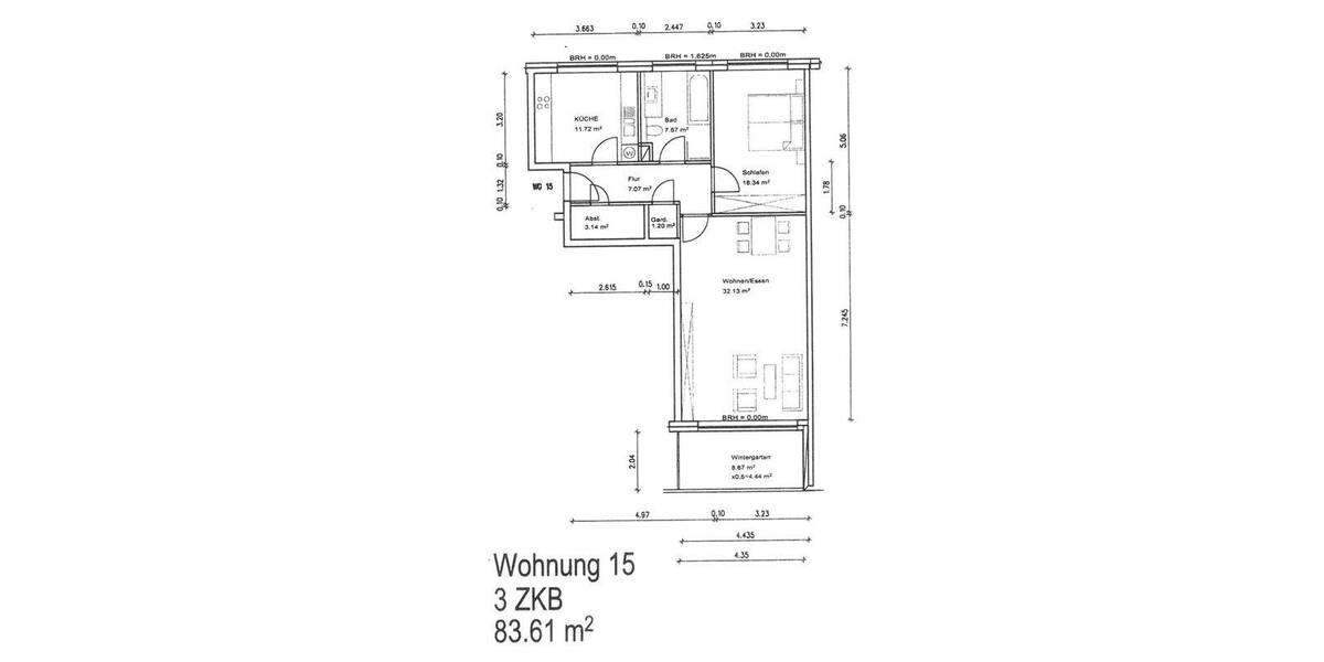 Etagenwohnung Frankfurt am Main Oberrad - 3 Zimmer, 83 m&sup2;, 450.000&euro; | Angebot:26641976