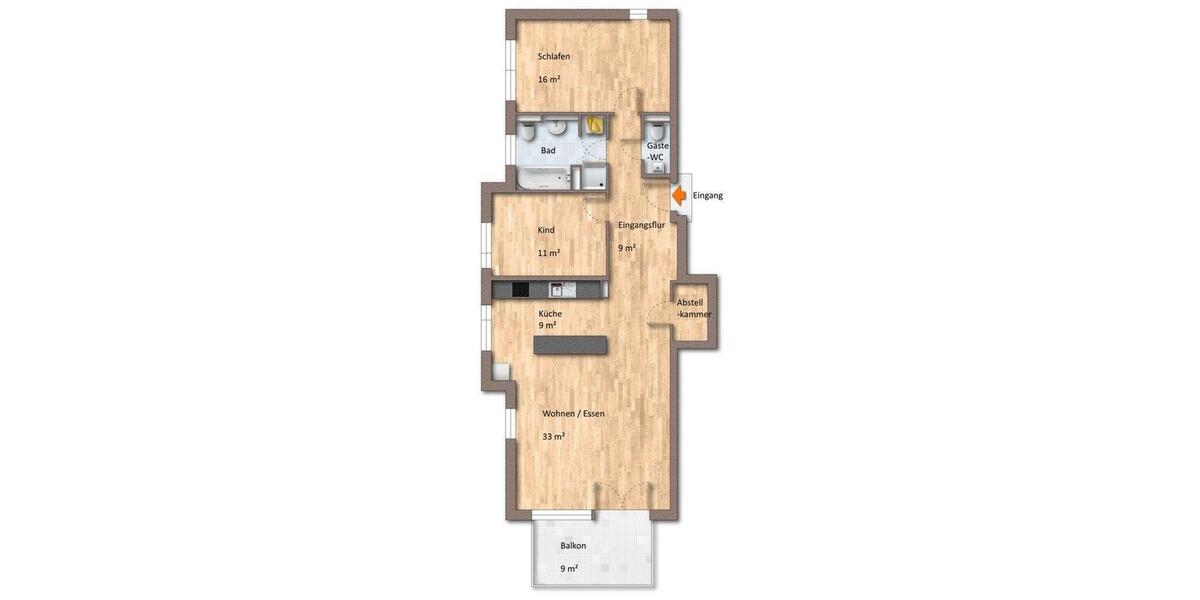 Etagenwohnung Oberursel (Taunus) - 3 Zimmer, 93 m&sup2;, 1.484&euro; | Angebot:25812506