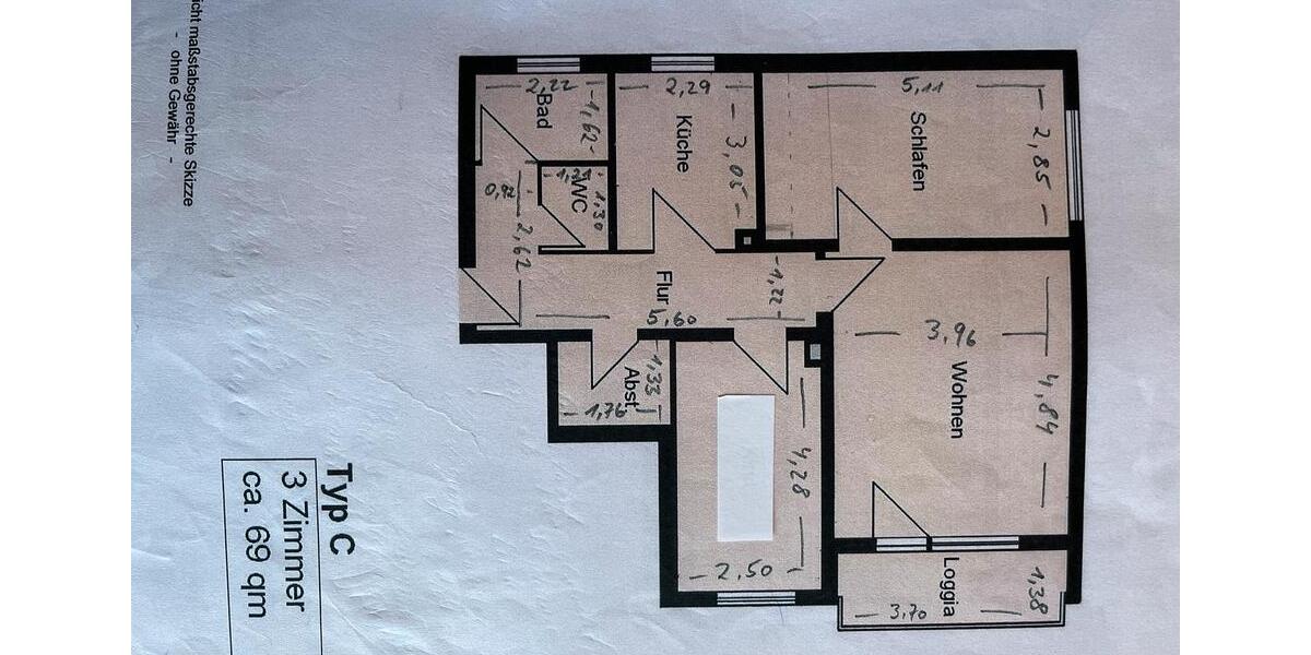 Etagenwohnung Bad Homburg vor der Höhe Gonzenheim - 3 Zimmer, 69 m&sup2;, 305.000&euro; | Angebot:27128390