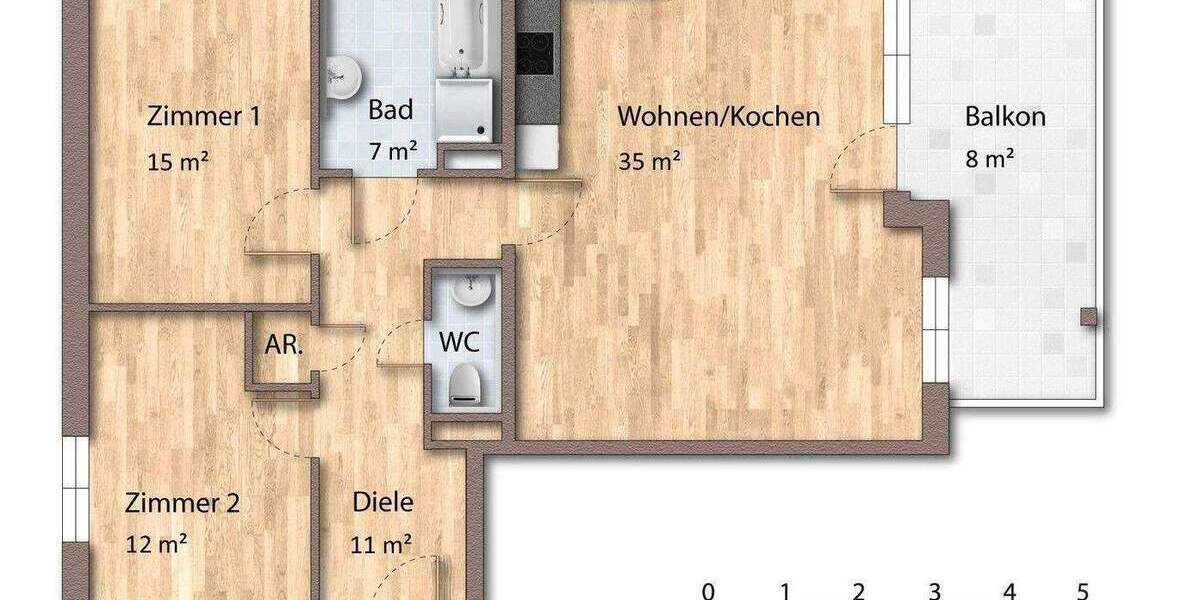 Etagenwohnung Maintal Bischofsheim - 3 Zimmer, 91 m&sup2;, 420.000&euro; | Angebot:25722336