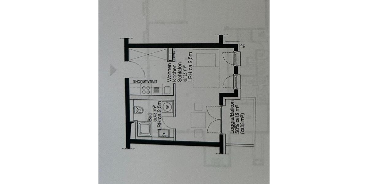 Etagenwohnung Hattersheim am Main - 1 Zimmer, 26 m&sup2;, 275.000&euro; | Angebot:26121504
