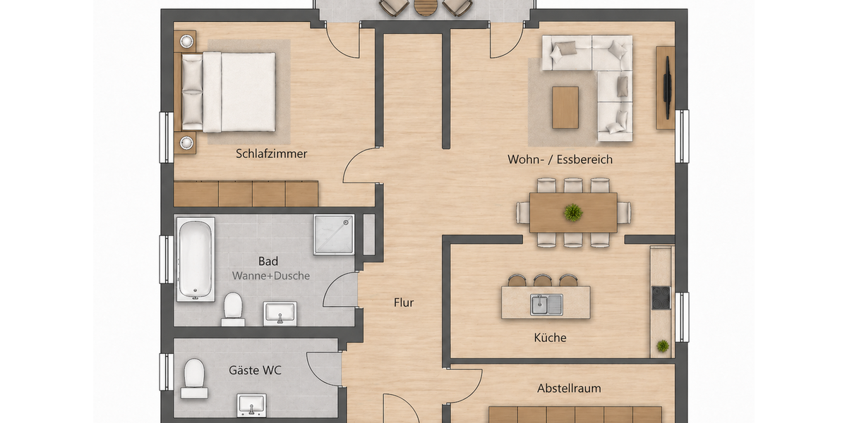 Etagenwohnung Rödermark - 2 Zimmer, 73 m&sup2;, 287.000&euro; | Angebot:26904392