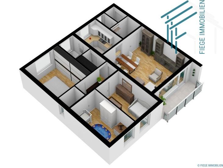 Etagenwohnung Hanau Großauheim - 4 Zimmer, 91 m&sup2;, 960&euro; | Angebot:26347949