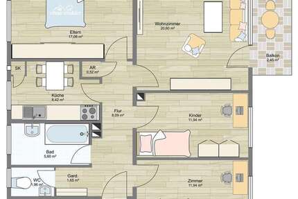 Wohnung zum Kaufen in Frankfurt am Main 349.000 € 89 m² 4 zimmer