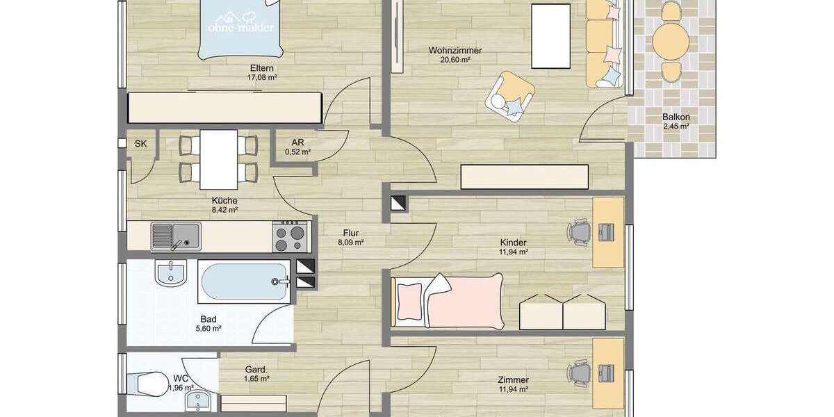Wohnung zum Kaufen in Frankfurt am Main 349.000 € 89 m² 4 zimmer
