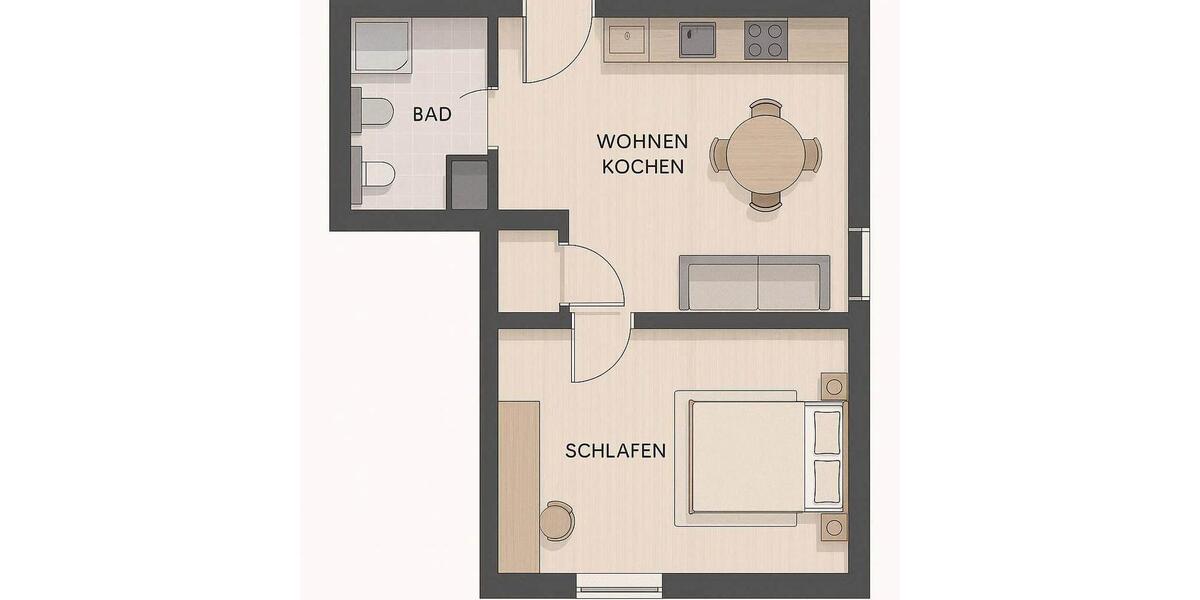 Etagenwohnung Dieburg - 2 Zimmer, 45 m&sup2;, 149.000&euro; | Angebot:26958577