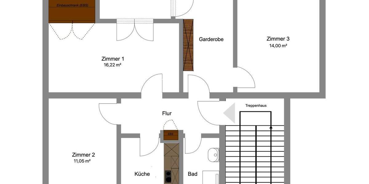 Etagenwohnung Frankfurt am Main Niederrad - 3 Zimmer, 68 m&sup2;, 1.500&euro; | Angebot:26440509