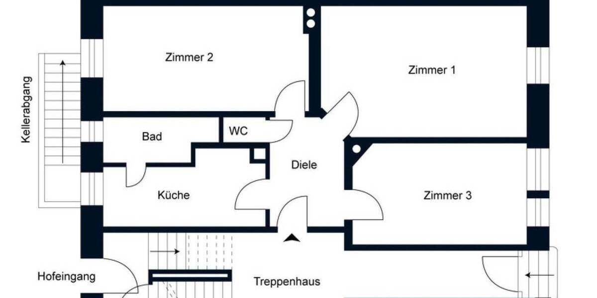 Etagenwohnung Frankfurt am Main Gutleutviertel - 3 Zimmer, 69 m&sup2;, 399.000&euro; | Angebot:26359115