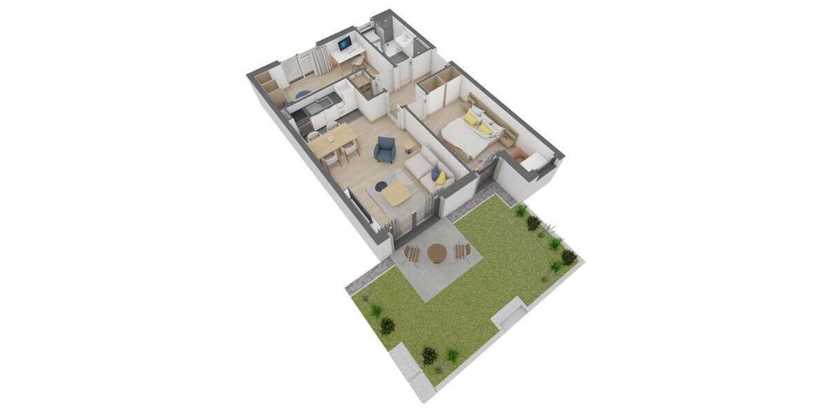 Etagenwohnung Offenbach am Main Bürgel - 3 Zimmer, 59 m&sup2;, 361.180&euro; | Angebot:26835200