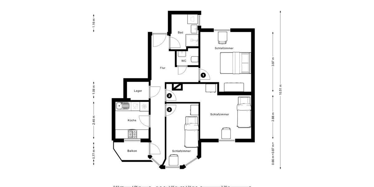 2 WG Zimmer in 3er Frankfurt Legienstraße 1 zimmer