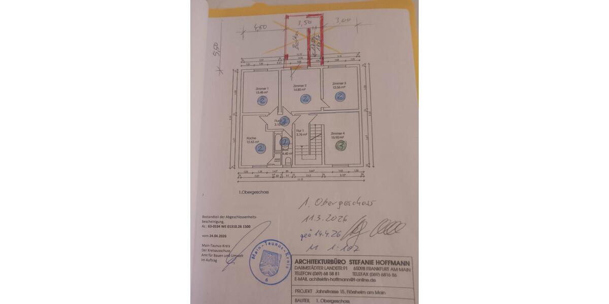 Etagenwohnung Flörsheim am Main - 3 Zimmer, 65 m&sup2;, 219.000&euro; | Angebot:26408760