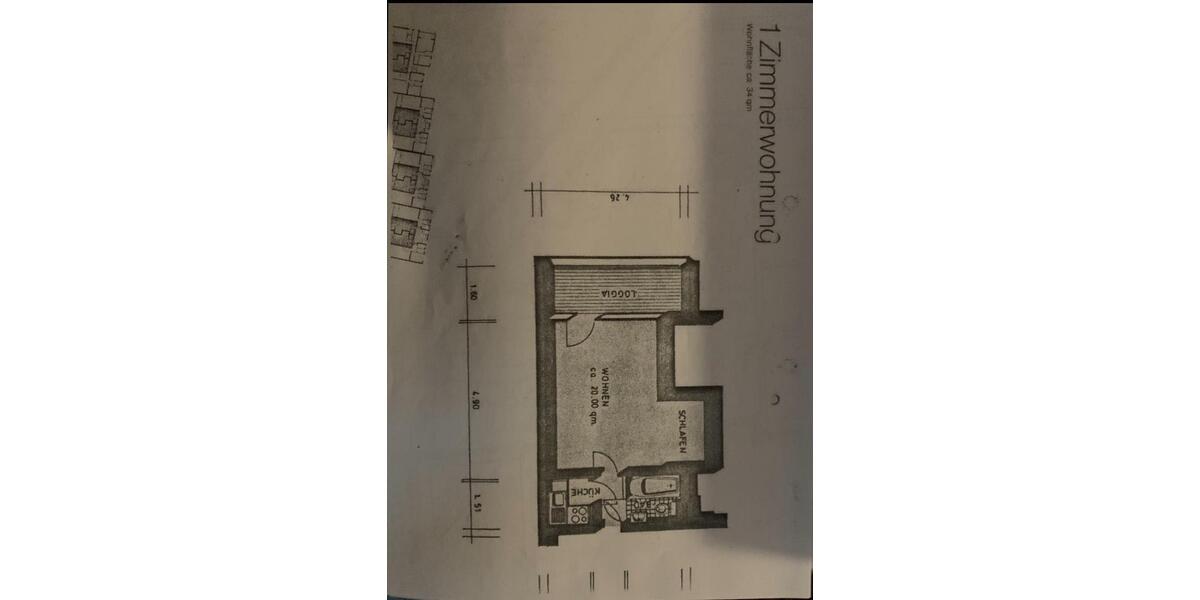 Hochparterre Frankfurt am Main Oberrad - 1 Zimmer, 34 m&sup2;, 590&euro; | Angebot:26604149