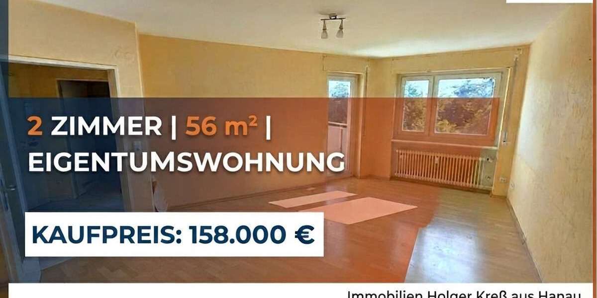 Etagenwohnung Hanau Großauheim - 2 Zimmer, 56 m&sup2;, 158.000&euro; | Angebot:26972231