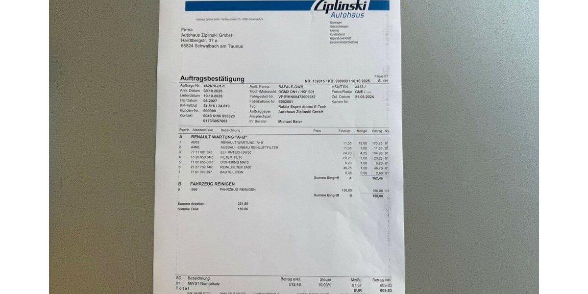 Renault Rafale 200 E- Full Hyb Esp. Alpine 33500.-Netto 24.816 km 39.865 &euro; Schwalbach/Taunus 65824