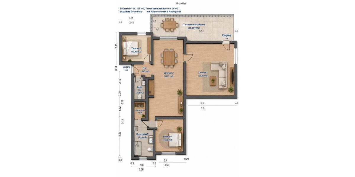 Etagenwohnung Bad Nauheim - 4 Zimmer, 103 m&sup2;, 328.500&euro; | Angebot:27219943