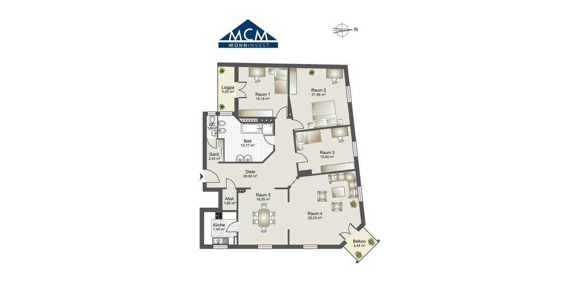 Etagenwohnung Frankfurt am Main Nordend-West - 5 Zimmer, 155 m&sup2;, 998.500&euro; | Angebot:19349776