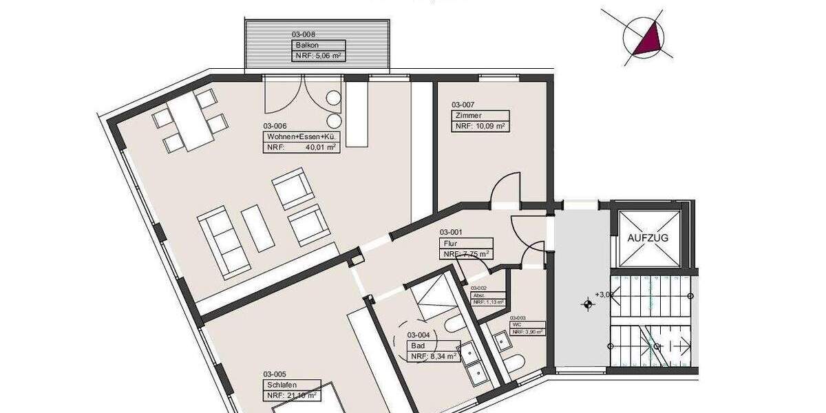 Etagenwohnung Flörsheim Weilbach - 3 Zimmer, 92 m&sup2;, 495.000&euro; | Angebot:25665504