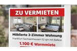 Erdgeschoßwohnung Frankfurt am Main Sachsenhausen Süd - 3 Zimmer, 52 m&sup2;, 1.100&euro; | Angebot:26381191