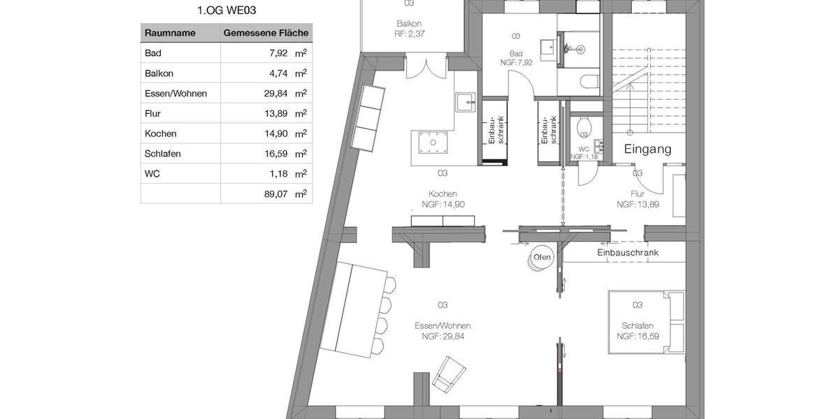 Etagenwohnung Darmstadt Darmstadt-Nord - 2 Zimmer, 89 m&sup2;, 1.700&euro; | Angebot:25432472